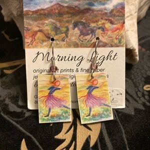 Handmade Paper Earrings Whimsical Girl